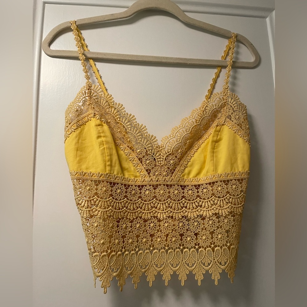 Charo Ruiz Dana Yellow Tank Top Size Medium